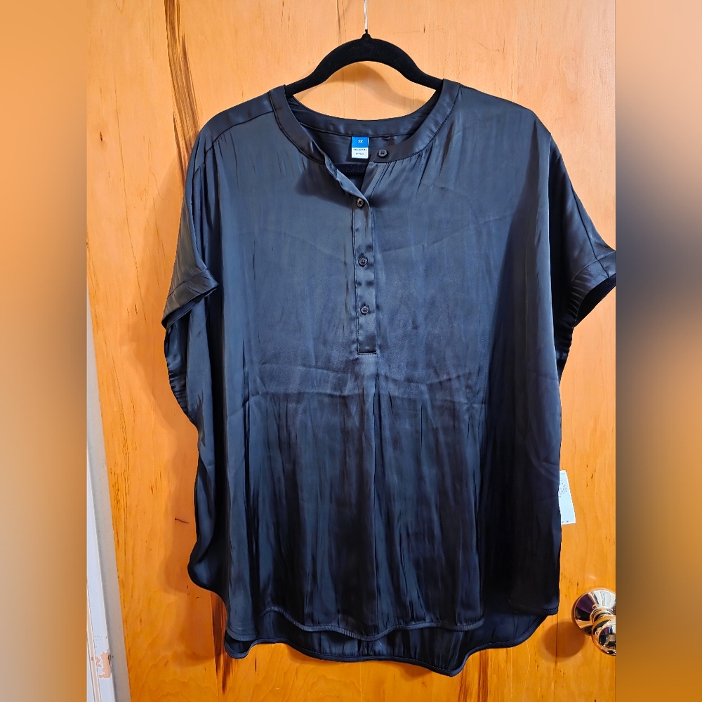 Old Navy Black Satin Shirt